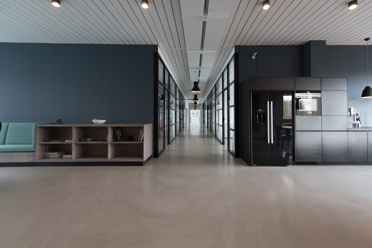 Clean modern lobby of a commercial building